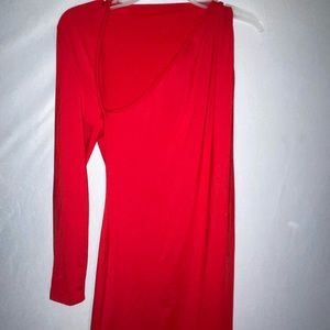 Red mini dress size XL one sleeve